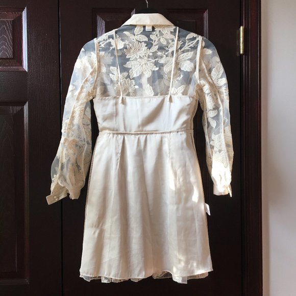 LAST CHANCE Anthropologie Clarence Lace Shirtdress 0, Like new - Picture 11 of 14